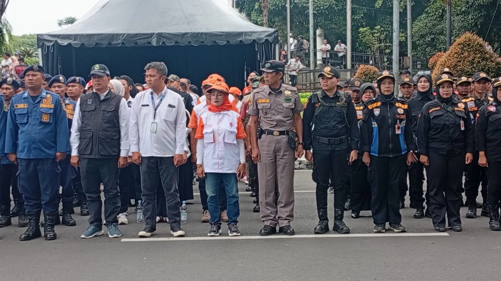 Apel Kesiapsiagaan Penanggulangan Bencana bersama Polda Jabar di Depan Gedung Sate